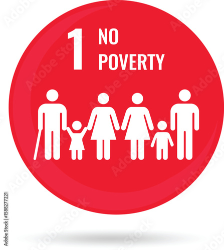 SDGs No one Poverty round icon