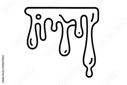 Dripping liquid illustration with smooth lines and a minimalistic design on a plain background