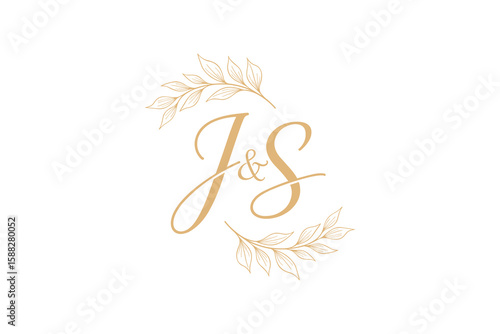 JS initial wedding logo monogram