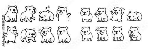 Cute animated bears expressing various emotions in playful activities and interactions