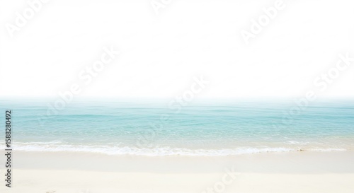 Wallpaper Mural 穏やか波穏やかな白い砂浜 柔らかな光が輝く海景. AI Generated Torontodigital.ca