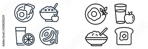 Breakfast spread featuring eggs, fruits, and beverages for a nutritious start to the day