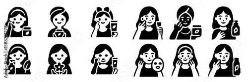 Diverse women engaging in beauty and skincare routines at home in cheerful settings