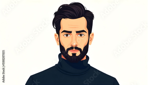 A man potrait (worker, bussinesman) illustration, vector.