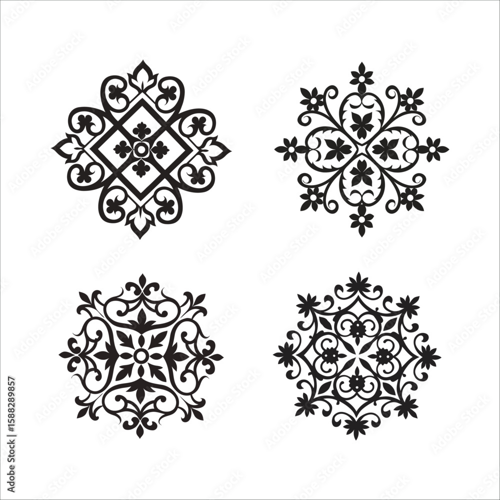 Obraz premium set of decorative snowflakes