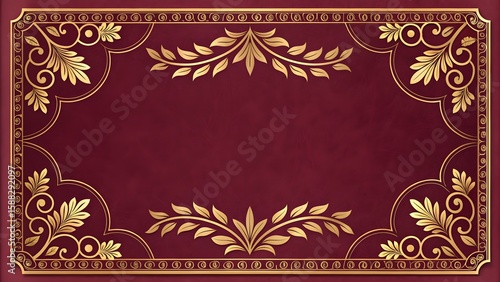 Regal Gold and Maroon Frame
Elegant Ornate Border Design