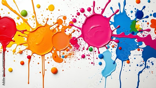 Wallpaper Mural Vibrant paint splashes on canvas, illustrating creative ideas and artistic expression. Torontodigital.ca