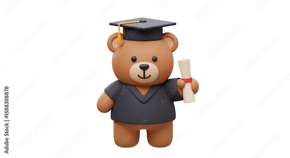 Teddy bear graduate illustration Teddy bear graduate illustration