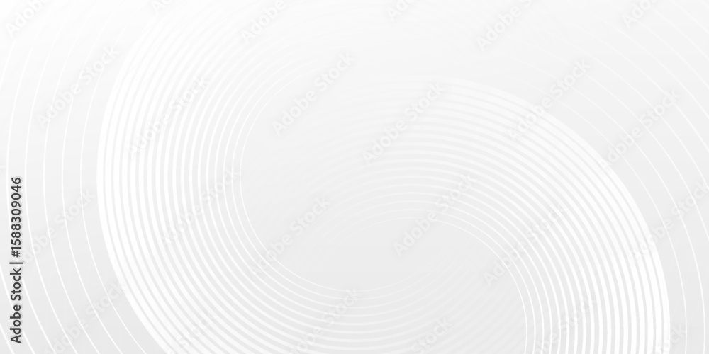 Fototapeta premium Abstract white geometric lines glowing on a gray background. Modern sparkling white circle line pattern.