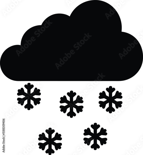 snow storm silhouette icon