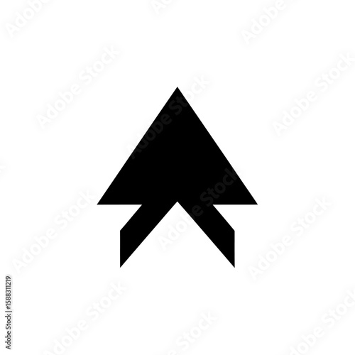 Free Download A simple black arrow pointing upwards on a white background, featuring a unique, stylized design. - GFXLoad