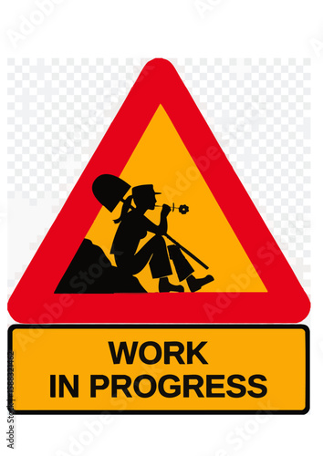 road sign work in progress