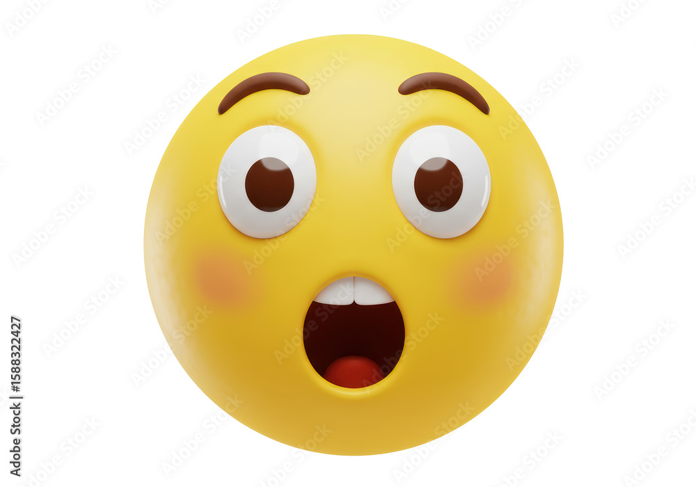 Fototapeta premium Isolated Surprised Emoji Face Shocked Expression