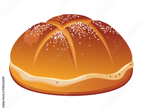 Sweet Diagonal Cut Pastry - Vector Illustration