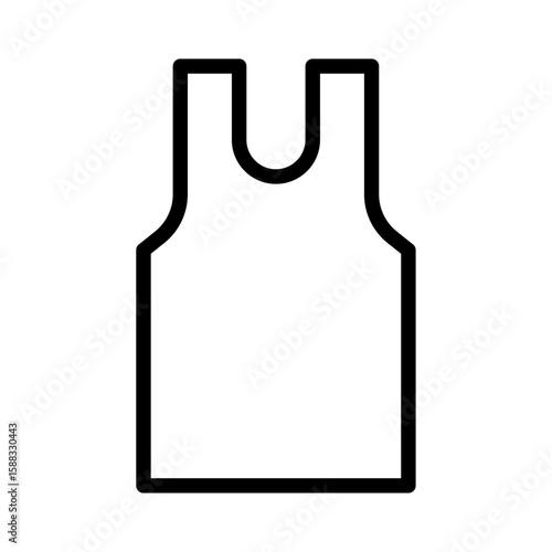 Sleeveless shirt outline icon. Summer clothes black line illustration.