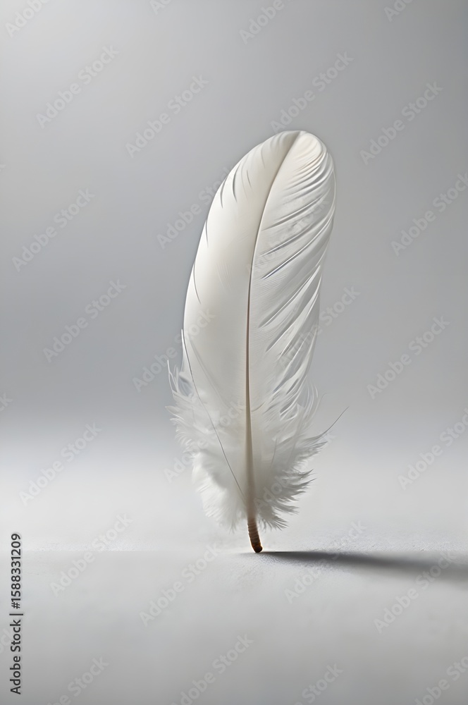A single white feather floating in air, captured mid-fall against a clean white background, concept of lightness, purity, calmness, minimalism,Generative Ai
A single white feather floating in air, captured mid-fall against a clean white background, concept of lightness, purity, calmness, minimalism,Generative Ai