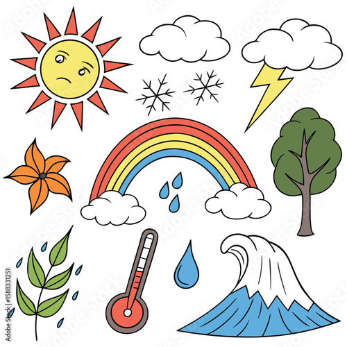 Weather & Nature icons vector