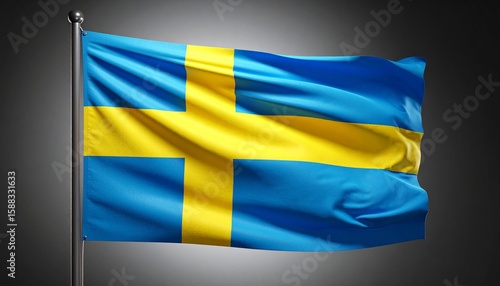 The national flag of Sweden