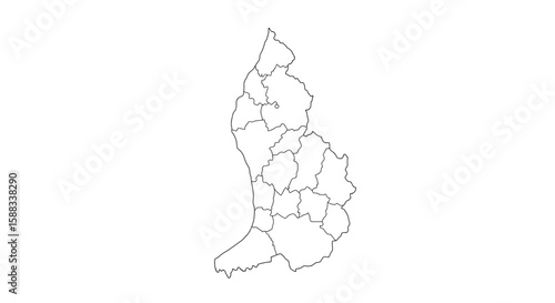 Detailed Vector Map of Liechtenstein Outlining Communes for Geographical and Political Visualizations