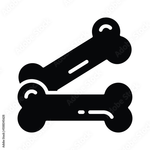 Easy to edit glyph icon of human skeletal bones