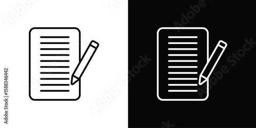 Write icon. Thin linear web icons