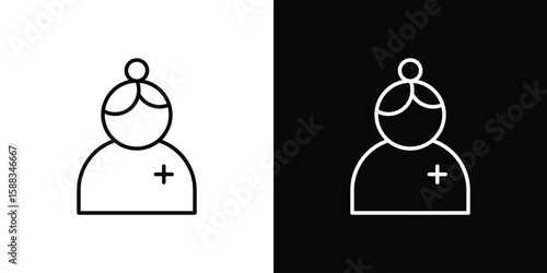 Woman Doctor icon. Thin linear web icons