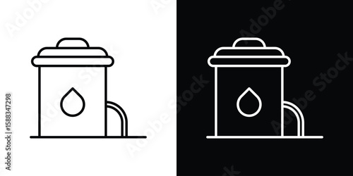Water tank icon. Thin linear web icons