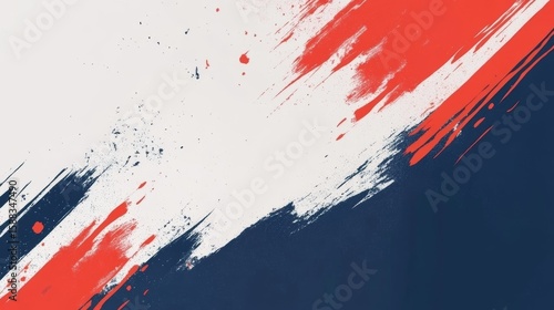 Abstract Brush Strokes with Patriotic Color Palette and Modern Appeal