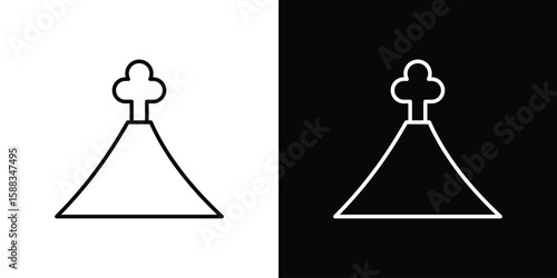 Volcano icon. Thin linear web icons