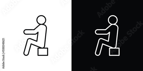 Tired person icon. Thin linear web icons