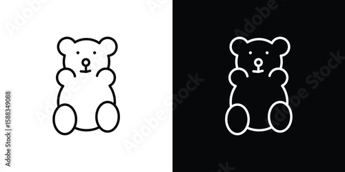 Teddy bear icon. Thin linear web icons