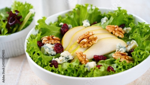Wallpaper Mural Gourmet pear and blue cheese salad with walnuts and cranberries Torontodigital.ca