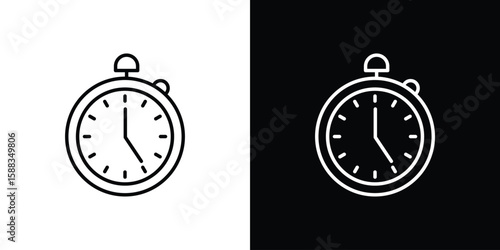 Stopwatch icon. Thin linear web icons