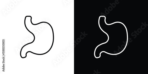 Stomach with Liquids icon. Thin linear web icons