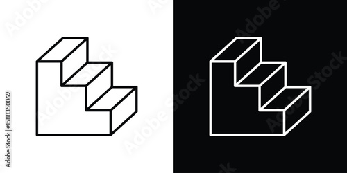 Stairs icon. Thin linear web icons