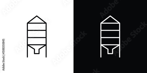 Silo icon. Thin linear web icons