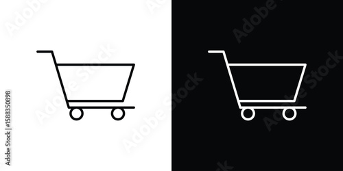 Shopping cart icon. Thin linear web icons