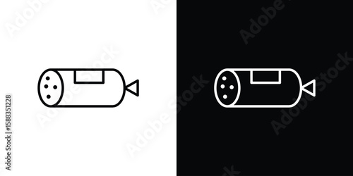Salami icon. Thin linear web icons