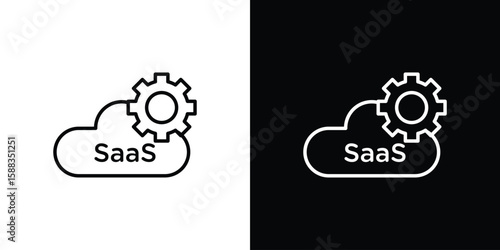 SaaS icon. Thin linear web icons