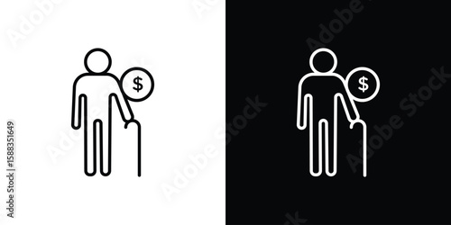 Retirement icon. Thin linear web icons