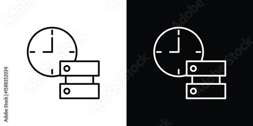 Real time data icon. Thin linear web icons
