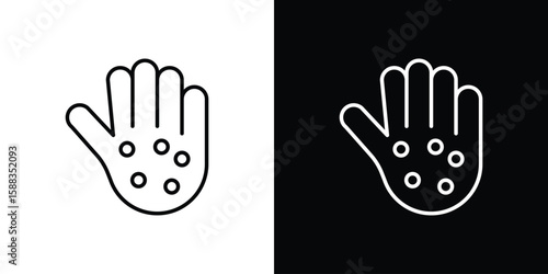 Rash hand icon. Thin linear web icons