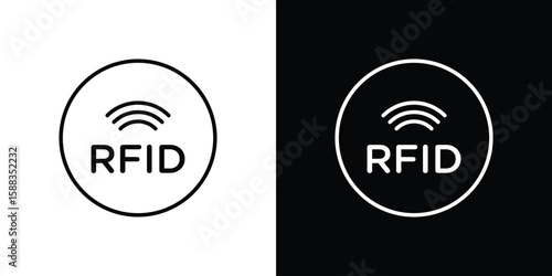 RFID icon. Thin linear web icons