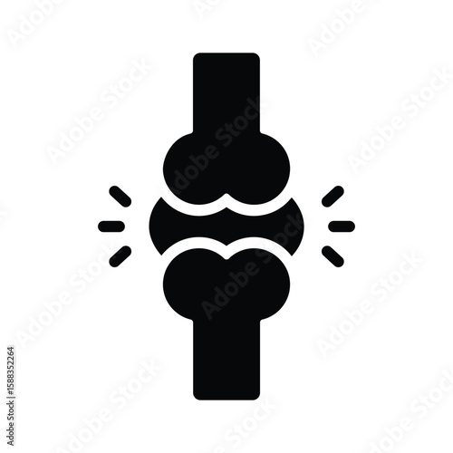 Visually appealing glyph icon of knee joint bones