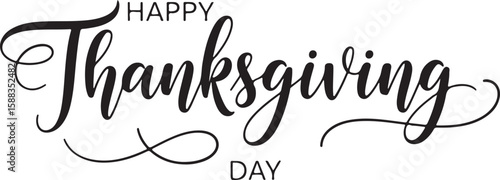 Vector art of happy thanksgiving day calligraphy and lettering