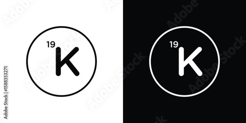Potassium icon. Thin linear web icons