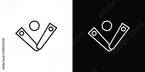 Pinball icon. Thin linear web icons