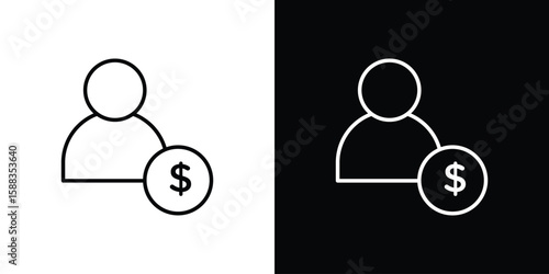 Personal loan icon. Thin linear web icons