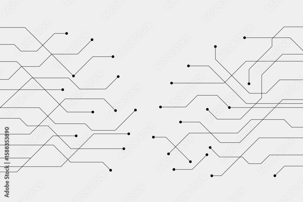 Obraz premium Minimal Circuit Lines Background with Digital Network Connections