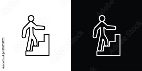 People Climbing icon. Thin linear web icons